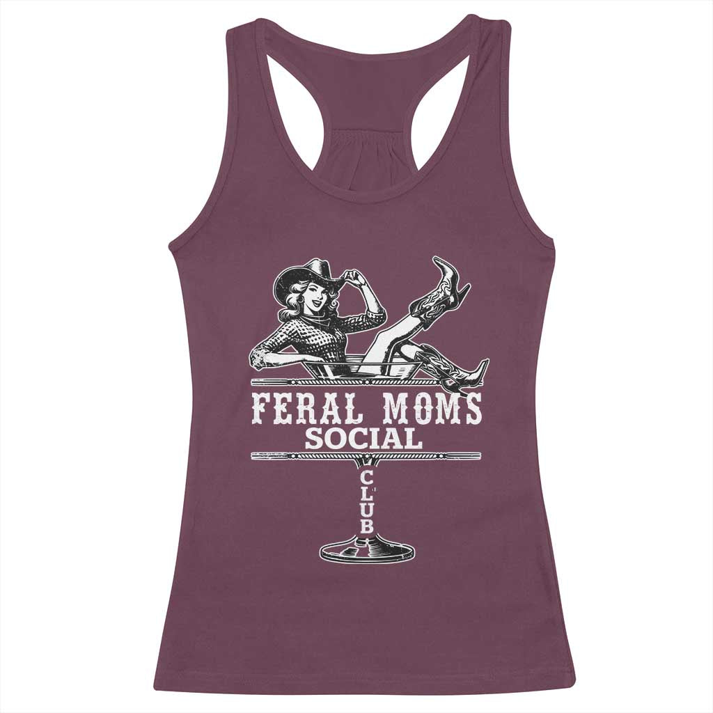 Feral Moms Social Club Racerback Tank Top Western Cowgirl Mom Mother’s Day Gift
