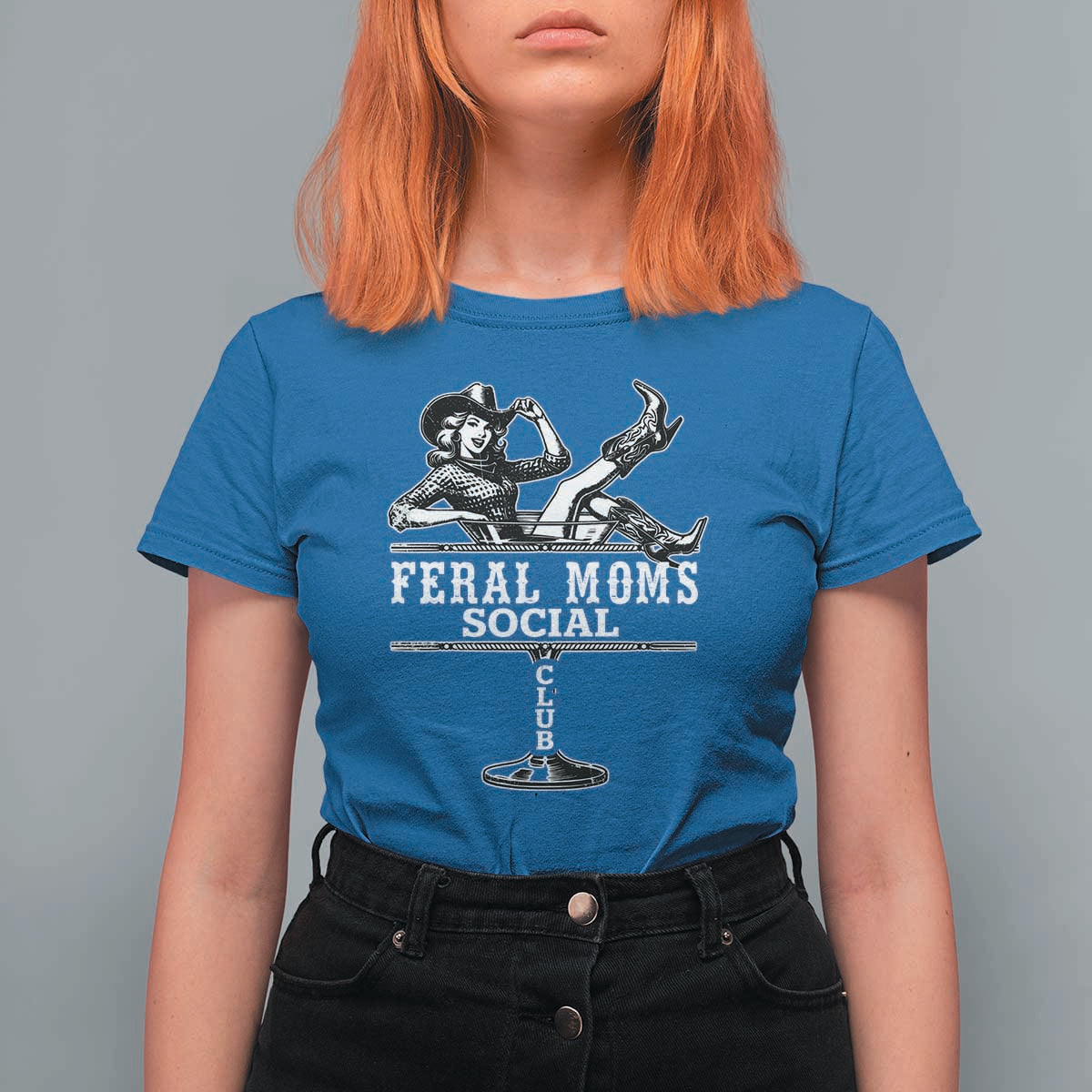 Feral Moms Social Club T Shirt For Women Western Cowgirl Mom Mother’s Day Gift