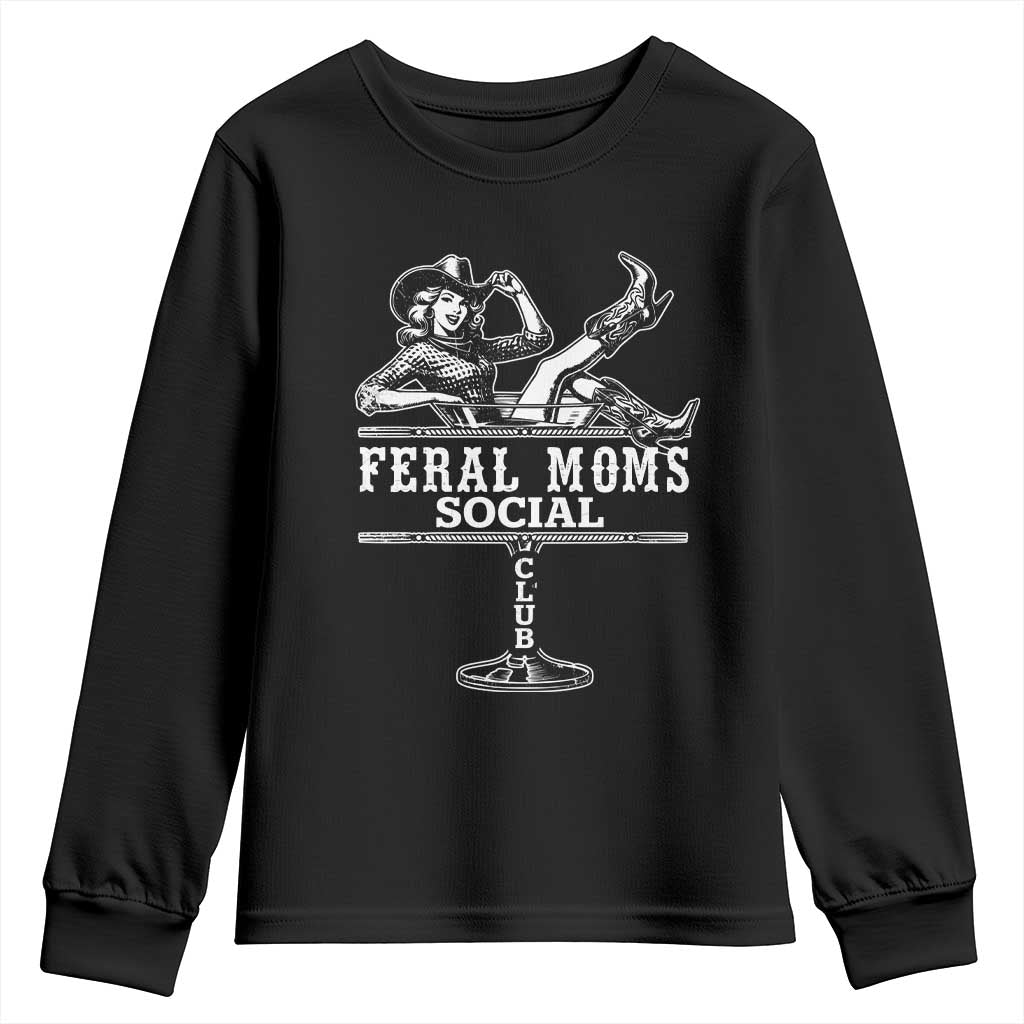 Feral Moms Social Club Youth Sweatshirt Western Cowgirl Mom Mother’s Day Gift