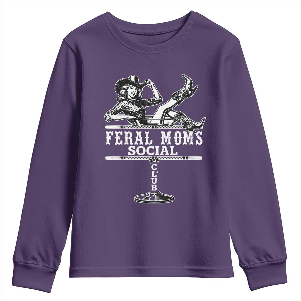 Feral Moms Social Club Youth Sweatshirt Western Cowgirl Mom Mother’s Day Gift