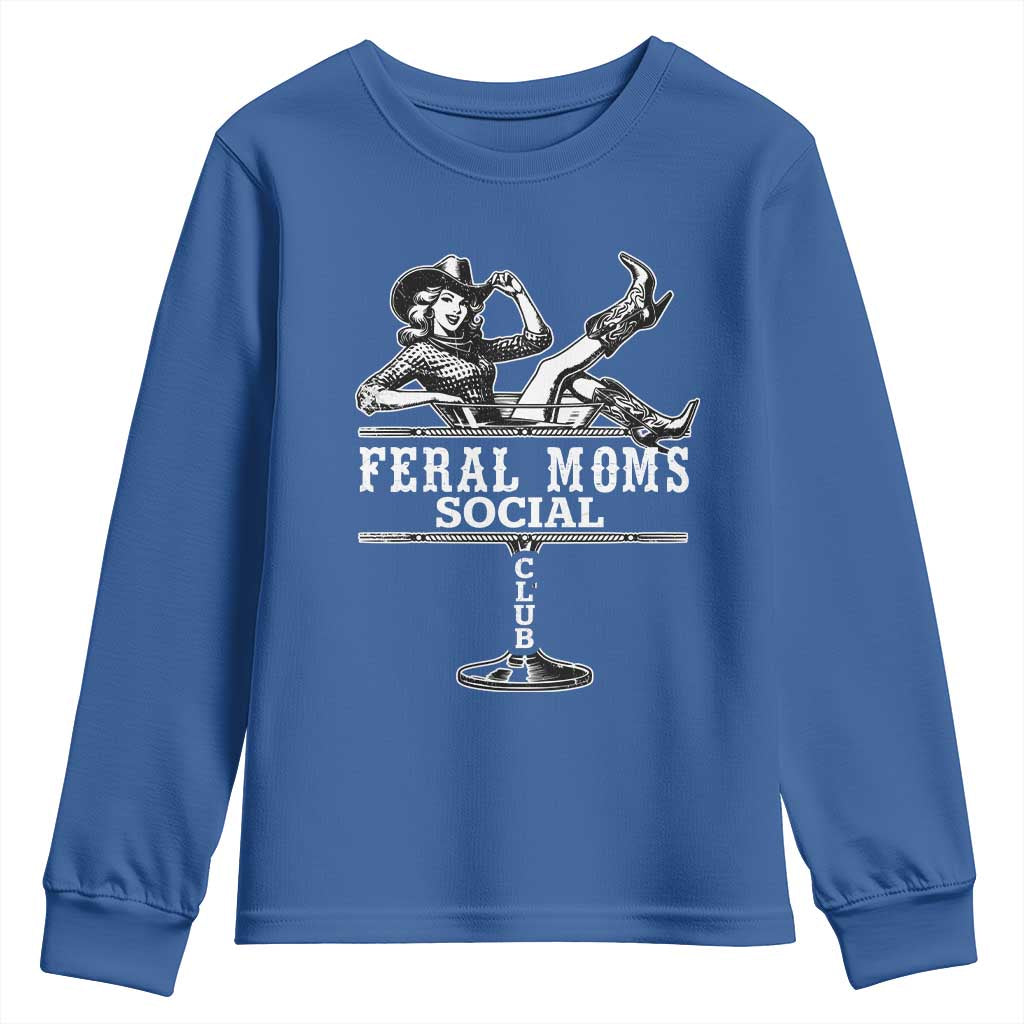 Feral Moms Social Club Youth Sweatshirt Western Cowgirl Mom Mother’s Day Gift