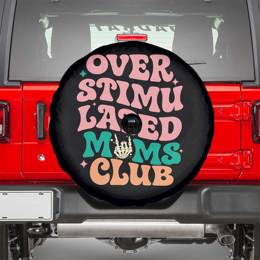 Overstimulated Moms Club Spare Tire Cover Funny Mom Life Mother Day Gift
