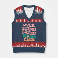 Overstimulated Moms Club V-Neck Knit Sweater Vest Funny Mom Life Mother Day Gift