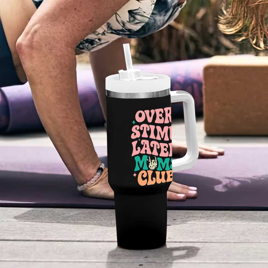Overstimulated Moms Club Tumbler With Handle Funny Mom Life Mother Day Gift