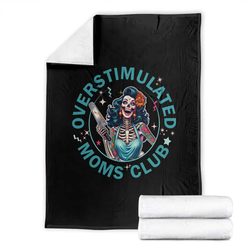 Overstimulated Moms Club Throw Blanket Neurodivergent Mom Mental Health