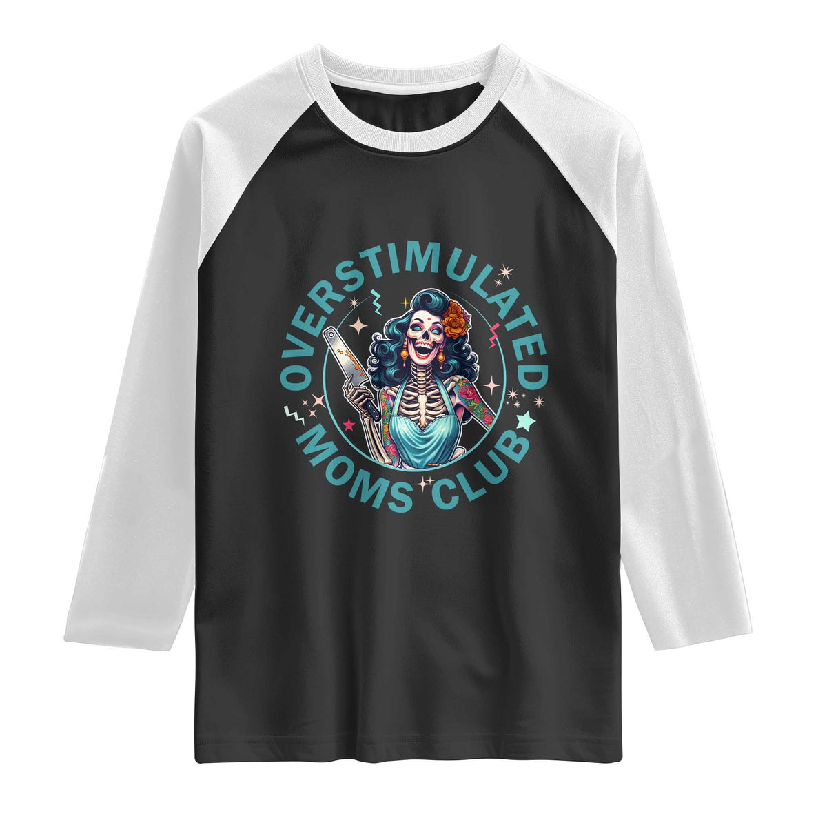 Overstimulated Moms Club Raglan Shirt Neurodivergent Mom Mental Health