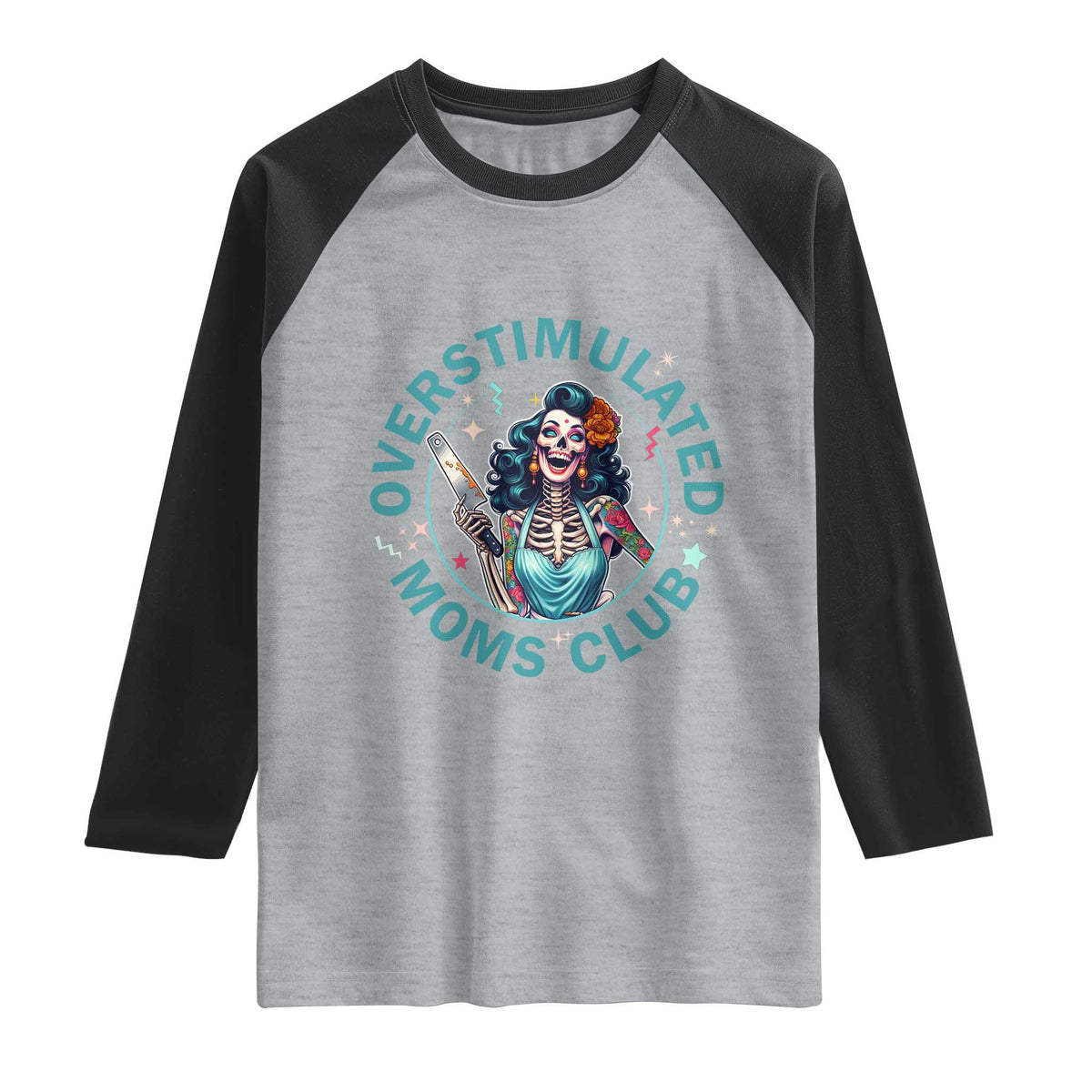 Overstimulated Moms Club Raglan Shirt Neurodivergent Mom Mental Health
