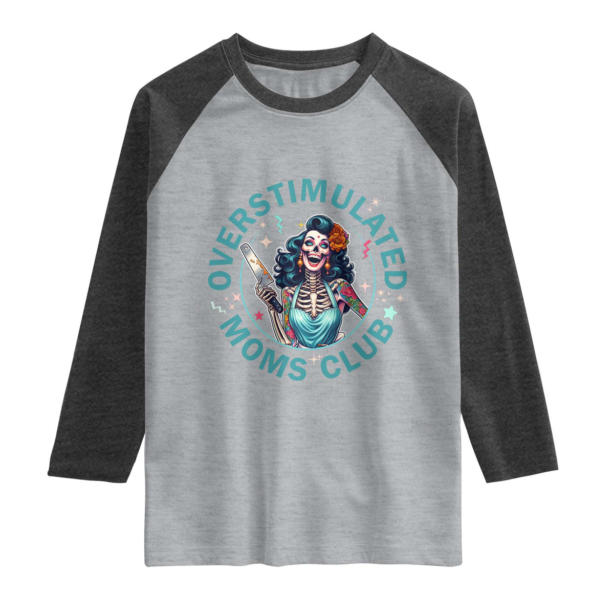 Overstimulated Moms Club Raglan Shirt Neurodivergent Mom Mental Health