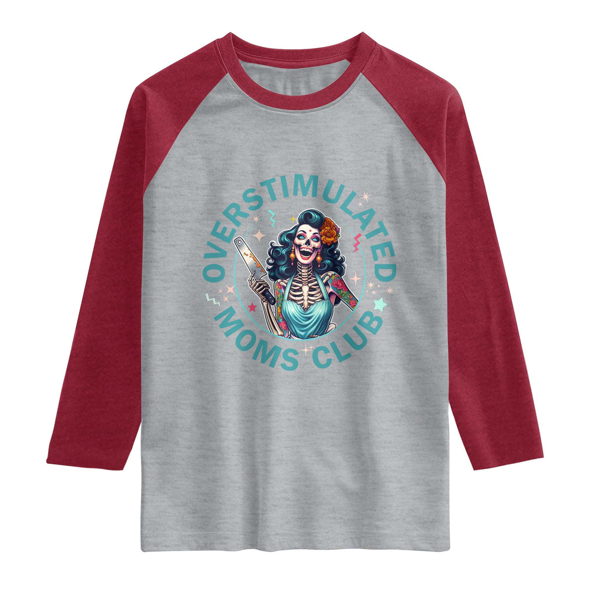 Overstimulated Moms Club Raglan Shirt Neurodivergent Mom Mental Health