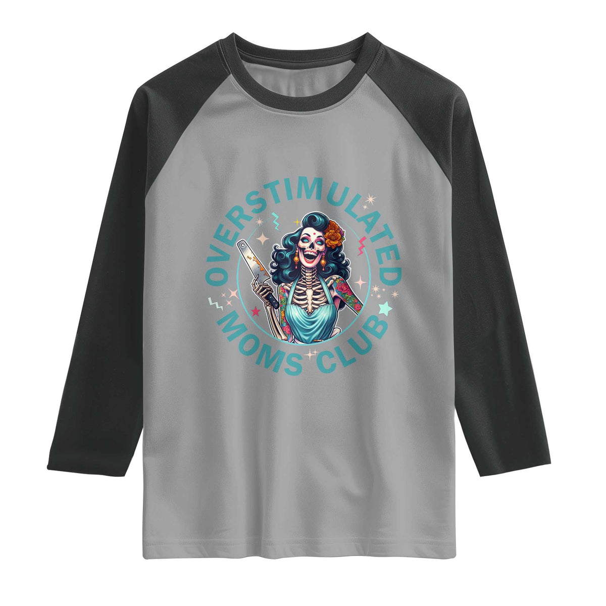 Overstimulated Moms Club Raglan Shirt Neurodivergent Mom Mental Health