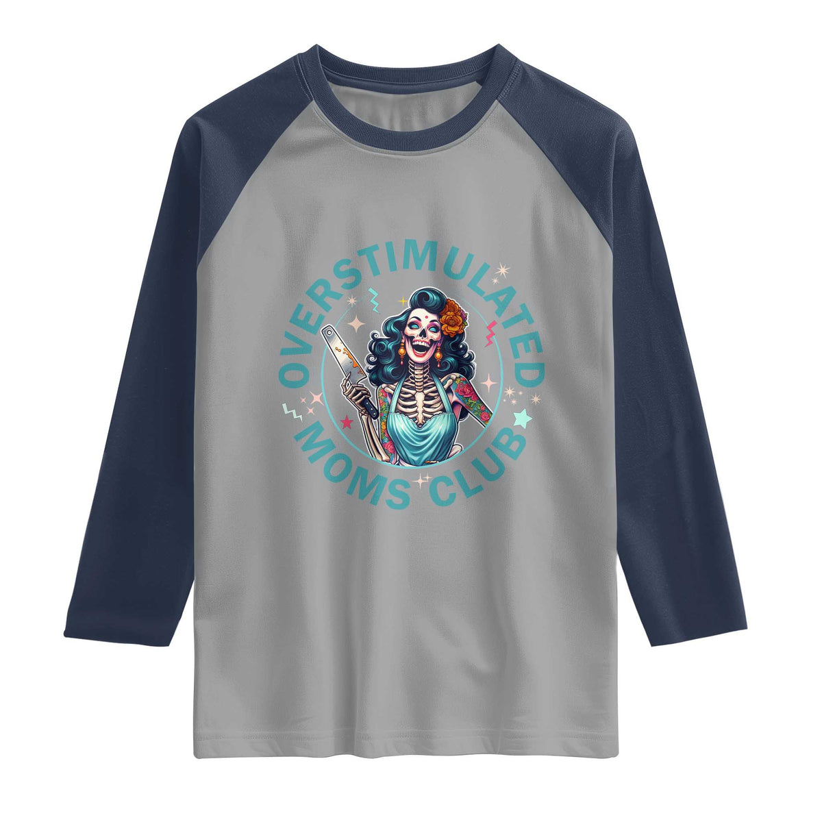 Overstimulated Moms Club Raglan Shirt Neurodivergent Mom Mental Health