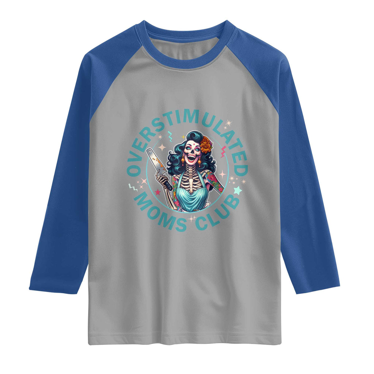 Overstimulated Moms Club Raglan Shirt Neurodivergent Mom Mental Health