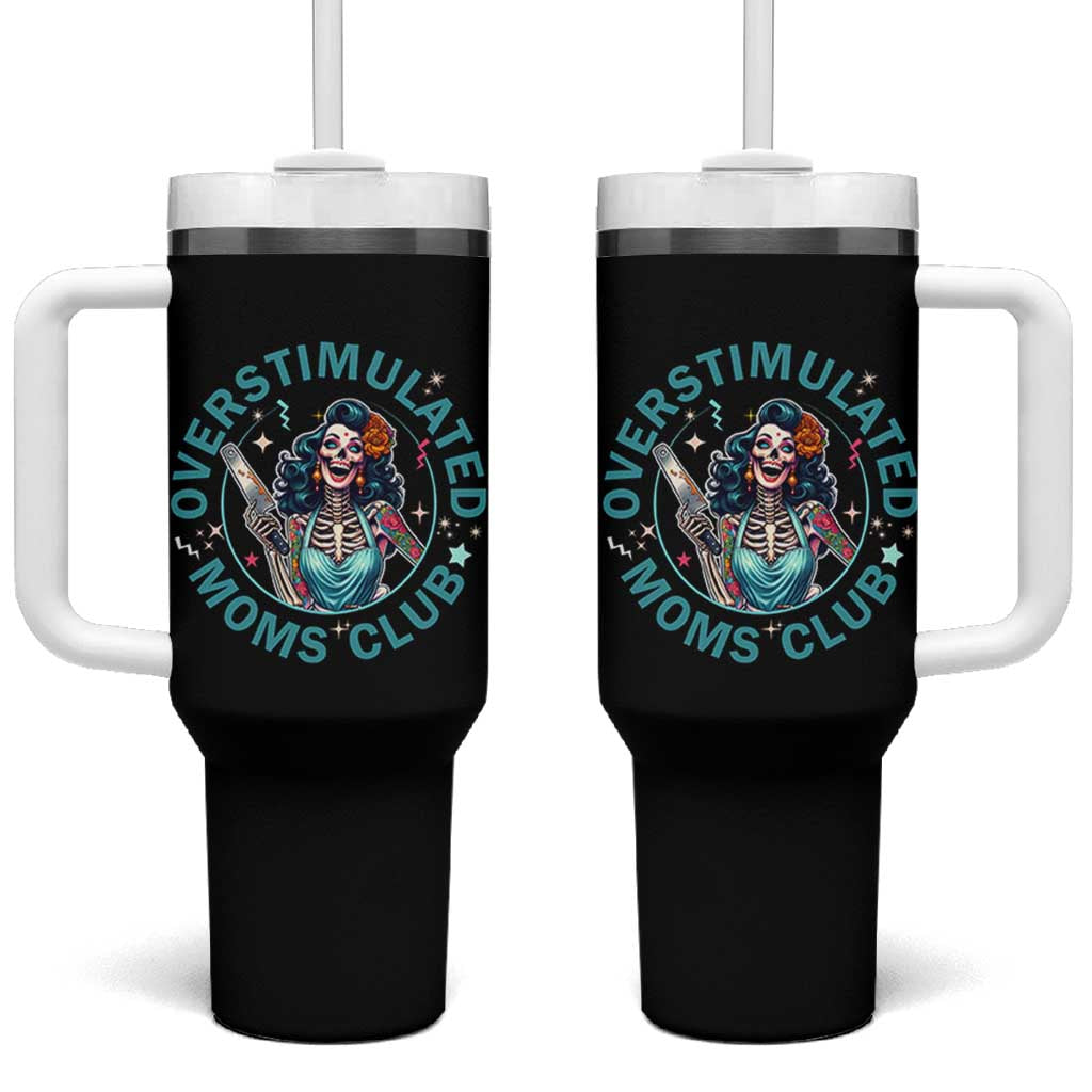 Overstimulated Moms Club Tumbler With Handle Neurodivergent Mom Mental Health
