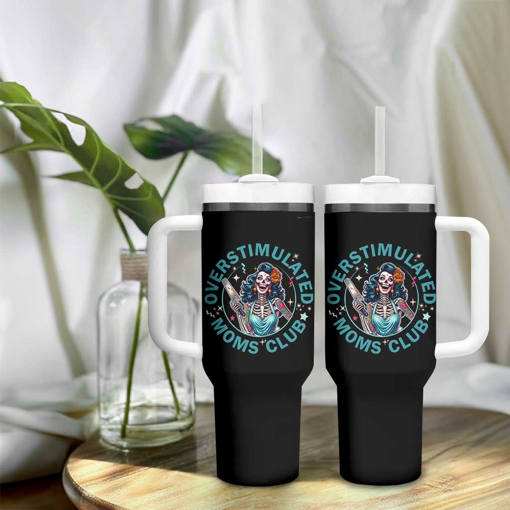 Overstimulated Moms Club Tumbler With Handle Neurodivergent Mom Mental Health