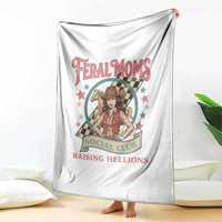 Feral Moms Social Club Throw Blanket Western Cowgirl Mom Mother’s Day