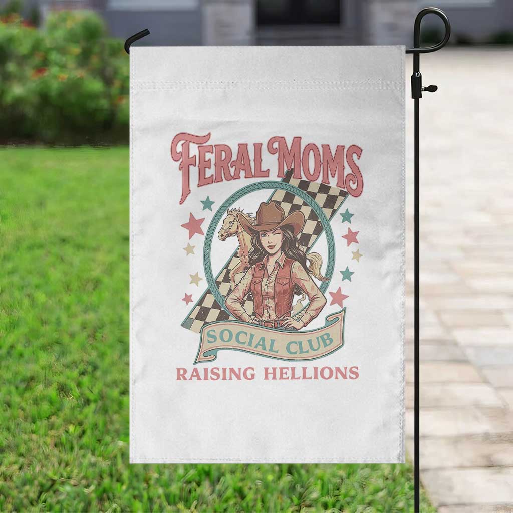 Feral Moms Social Club Garden Flag Western Cowgirl Mom Mother’s Day