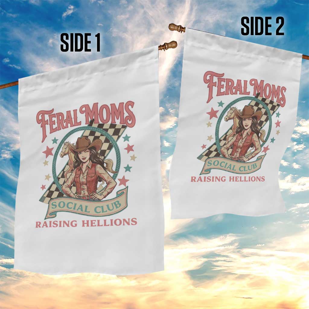 Feral Moms Social Club Garden Flag Western Cowgirl Mom Mother’s Day