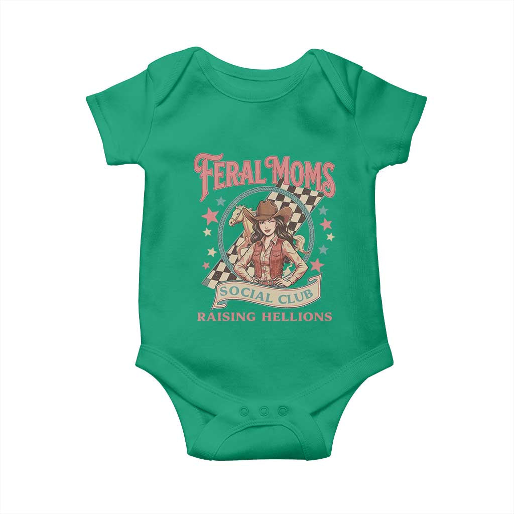 Feral Moms Social Club Baby Onesie Western Cowgirl Mom Mother’s Day