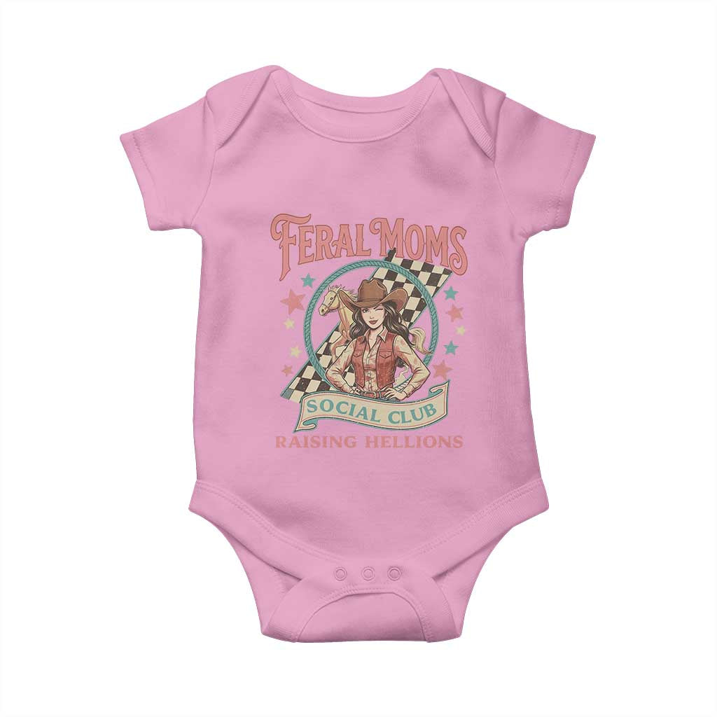 Feral Moms Social Club Baby Onesie Western Cowgirl Mom Mother’s Day