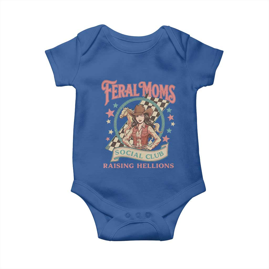 Feral Moms Social Club Baby Onesie Western Cowgirl Mom Mother’s Day