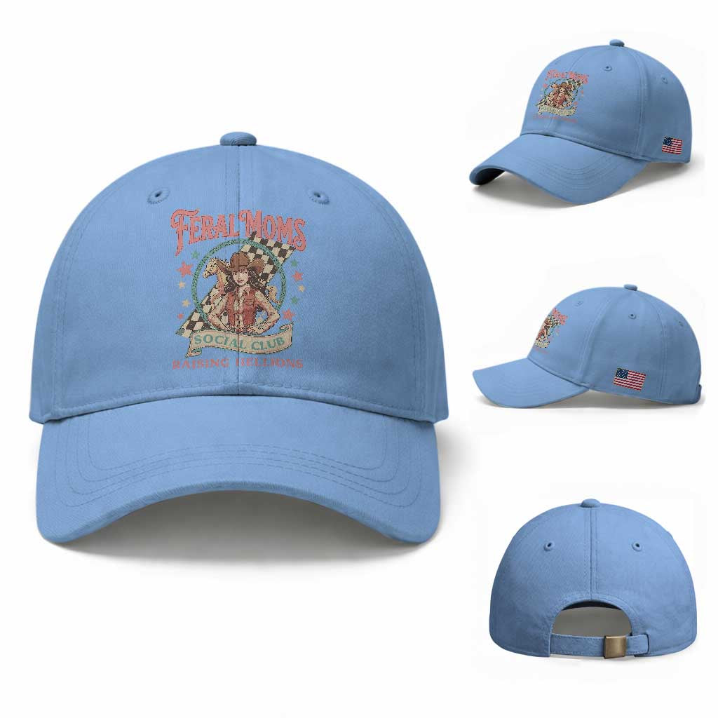 Feral Moms Social Club Baseball Cap Western Cowgirl Mom Mother’s Day