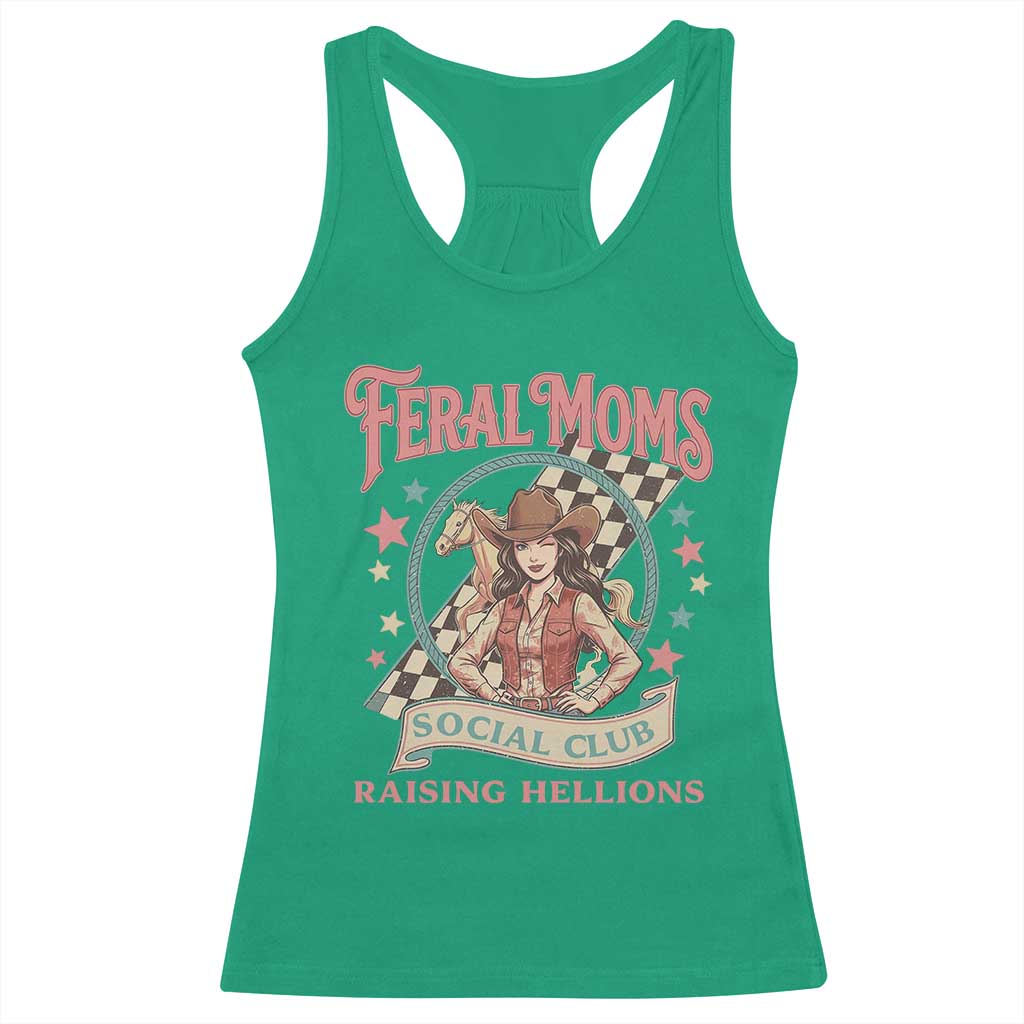 Feral Moms Social Club Racerback Tank Top Western Cowgirl Mom Mother’s Day