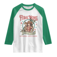 Feral Moms Social Club Raglan Shirt Western Cowgirl Mom Mother’s Day