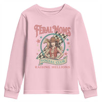 Feral Moms Social Club Youth Sweatshirt Western Cowgirl Mom Mother’s Day
