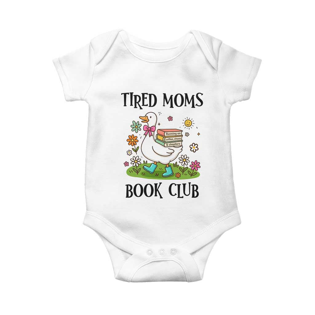 Tired Moms Book Club Baby Onesie Silly Goose Mama Bookish Reader Gift