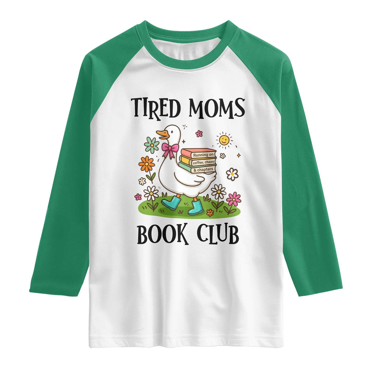 Tired Moms Book Club Raglan Shirt Silly Goose Mama Bookish Reader Gift