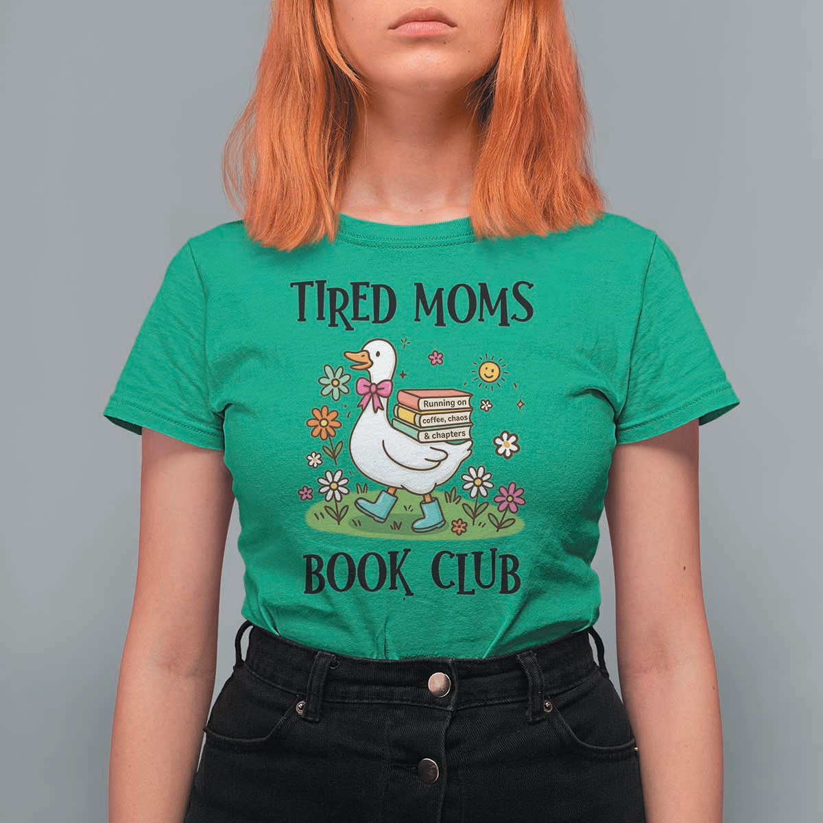 Tired Moms Book Club T Shirt For Women Silly Goose Mama Bookish Reader Gift