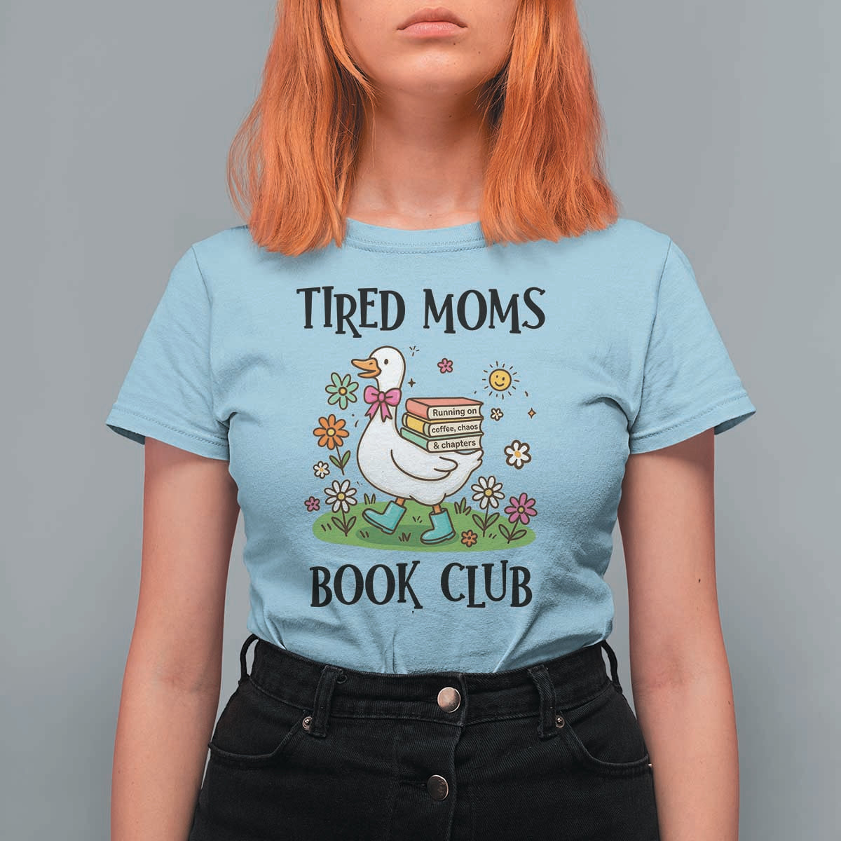Tired Moms Book Club T Shirt For Women Silly Goose Mama Bookish Reader Gift
