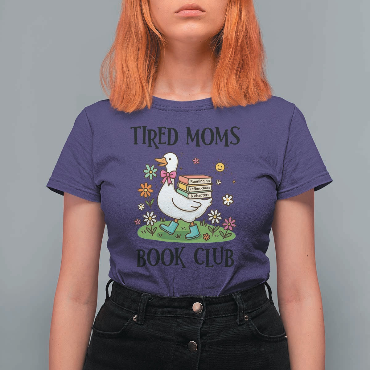 Tired Moms Book Club T Shirt For Women Silly Goose Mama Bookish Reader Gift