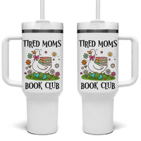 Tired Moms Book Club Tumbler With Handle Silly Goose Mama Bookish Reader Gift