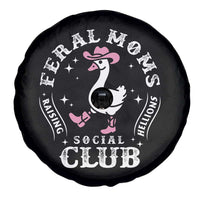 Feral Moms Raising Hellions Social Club Spare Tire Cover Funny Goose Pink Cowgirl Boots Hat