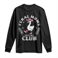 Feral Moms Raising Hellions Social Club Long Sleeve Shirt Funny Goose Pink Cowgirl Boots Hat