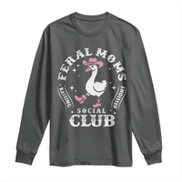 Feral Moms Raising Hellions Social Club Long Sleeve Shirt Funny Goose Pink Cowgirl Boots Hat