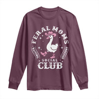 Feral Moms Raising Hellions Social Club Long Sleeve Shirt Funny Goose Pink Cowgirl Boots Hat