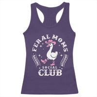 Feral Moms Raising Hellions Social Club Racerback Tank Top Funny Goose Pink Cowgirl Boots Hat