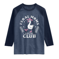 Feral Moms Raising Hellions Social Club Raglan Shirt Funny Goose Pink Cowgirl Boots Hat