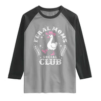 Feral Moms Raising Hellions Social Club Raglan Shirt Funny Goose Pink Cowgirl Boots Hat