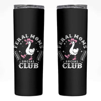 Feral Moms Raising Hellions Social Club Skinny Tumbler Funny Goose Pink Cowgirl Boots Hat