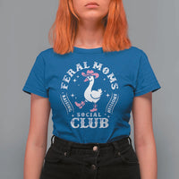 Feral Moms Raising Hellions Social Club T Shirt For Women Funny Goose Pink Cowgirl Boots Hat