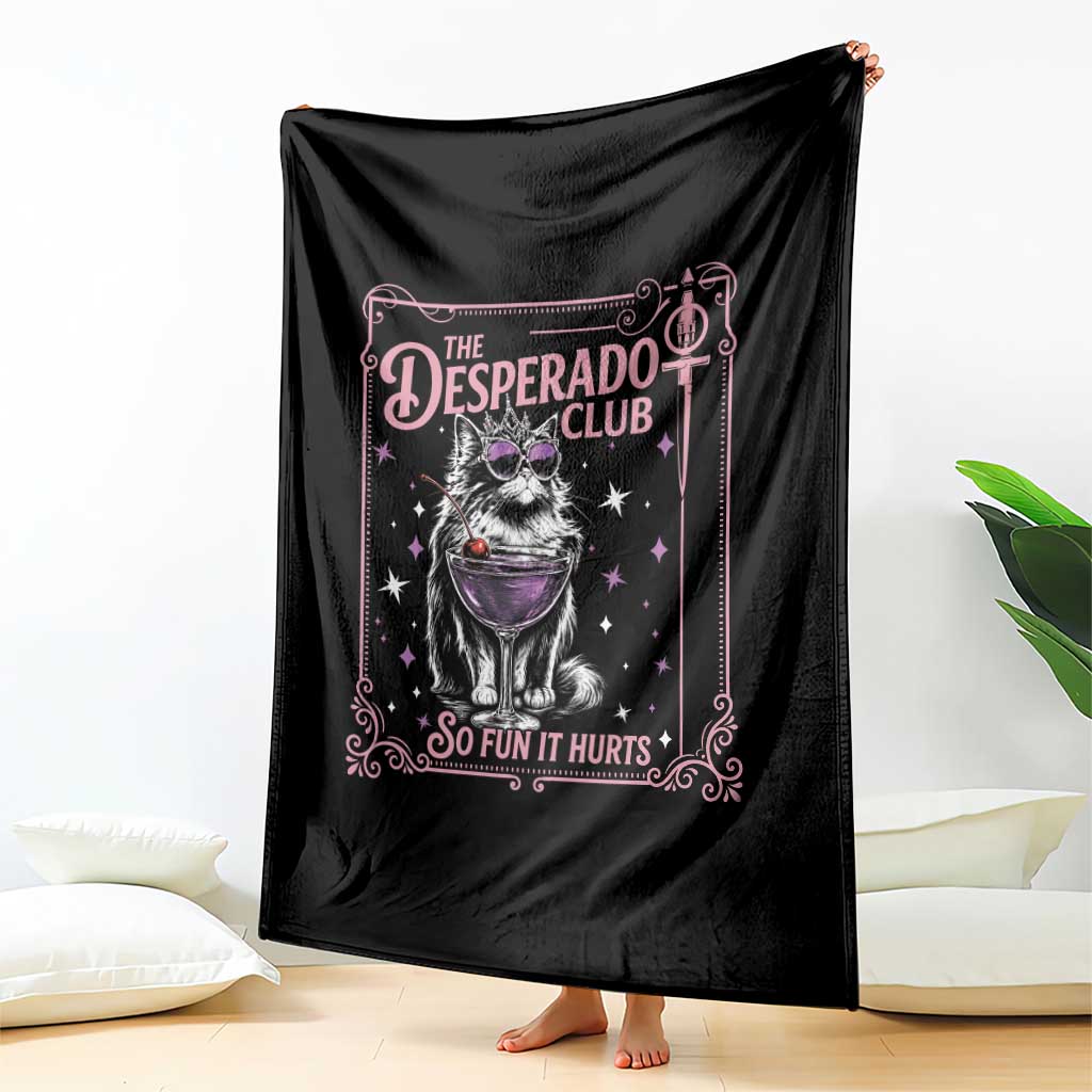 The Desperado Club Sign Sci-Fi Book Throw Blanket Vintage Princess Cat Book Lover