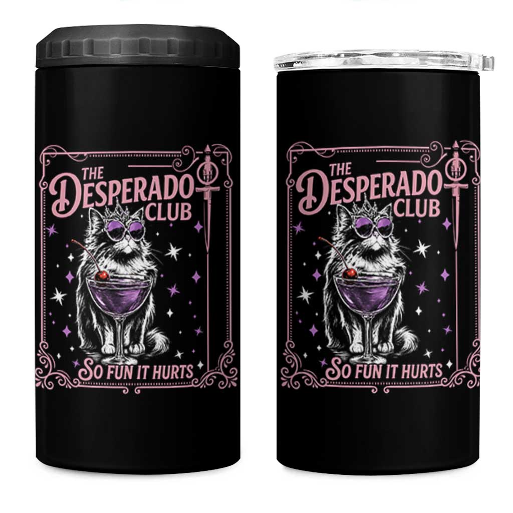 The Desperado Club Sign Sci-Fi Book 4 in 1 Can Cooler Tumbler Vintage Princess Cat Book Lover