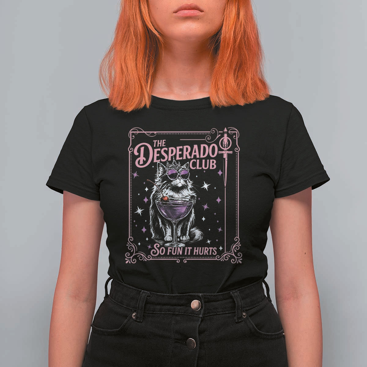 The Desperado Club Sign Sci-Fi Book T Shirt For Women Vintage Princess Cat Book Lover