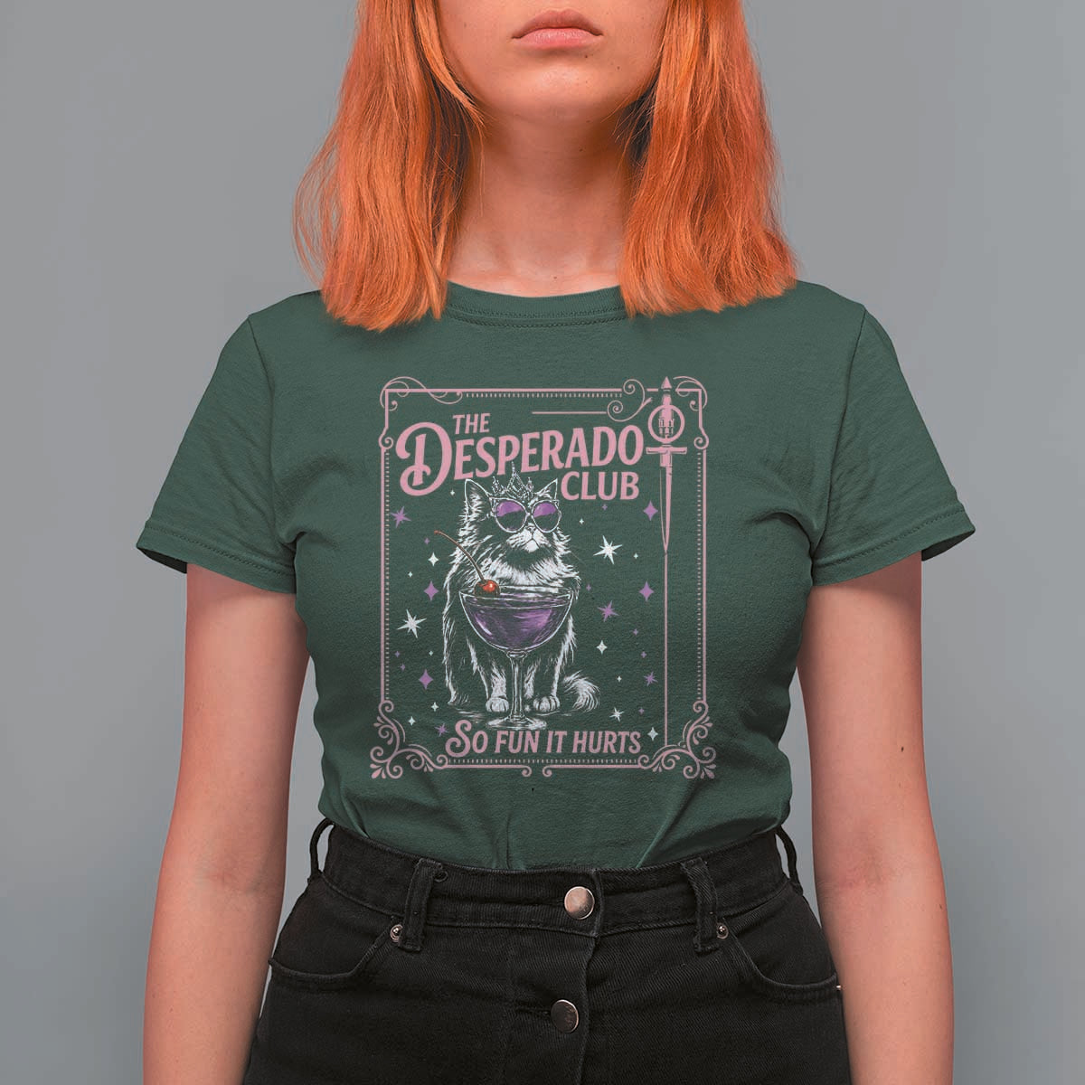 The Desperado Club Sign Sci-Fi Book T Shirt For Women Vintage Princess Cat Book Lover