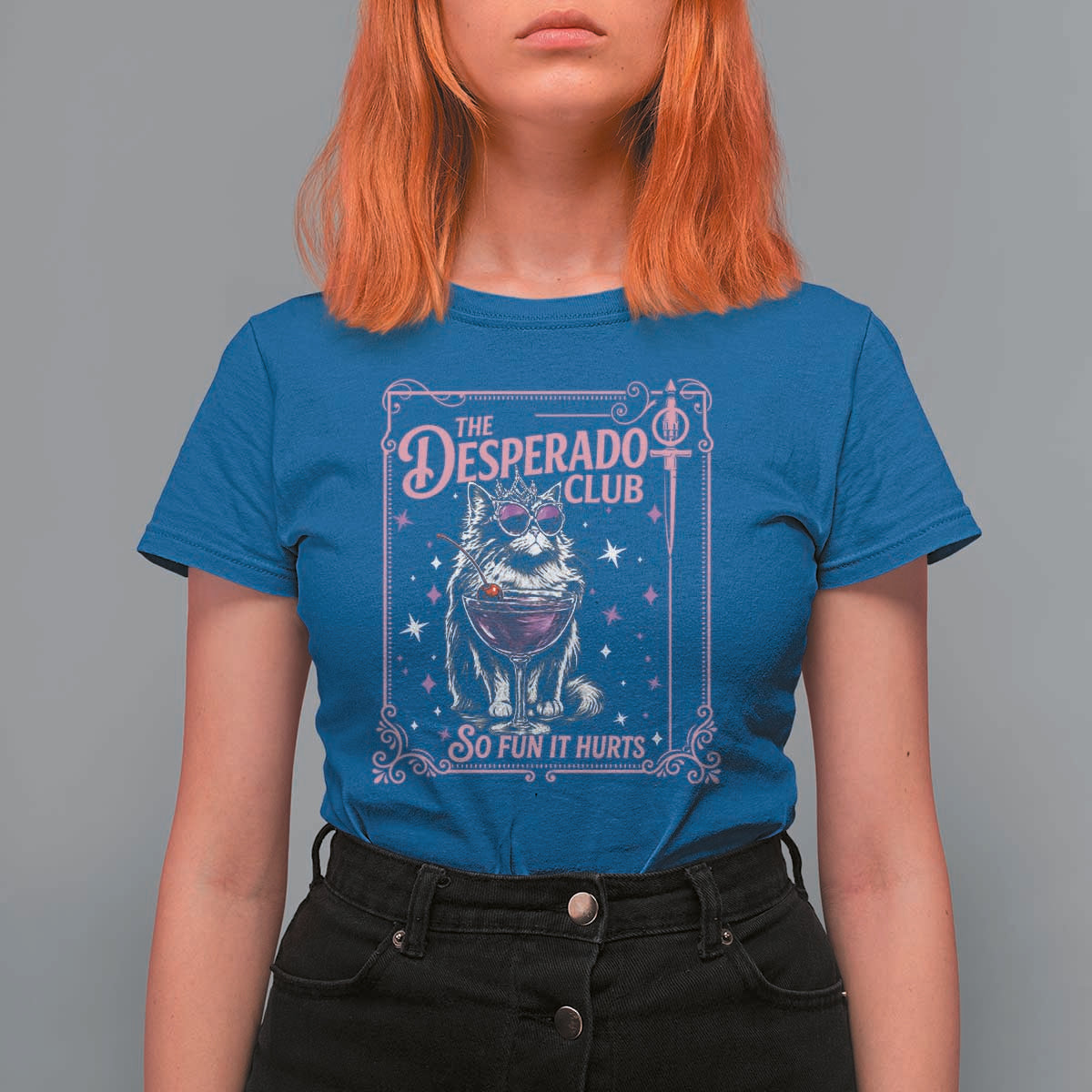 The Desperado Club Sign Sci-Fi Book T Shirt For Women Vintage Princess Cat Book Lover