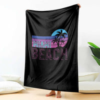 Vintage Miami Beach Throw Blanket Florida Proud Floridian Retro Palms Trees