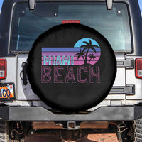 Vintage Miami Beach Spare Tire Cover Florida Proud Floridian Retro Palms Trees